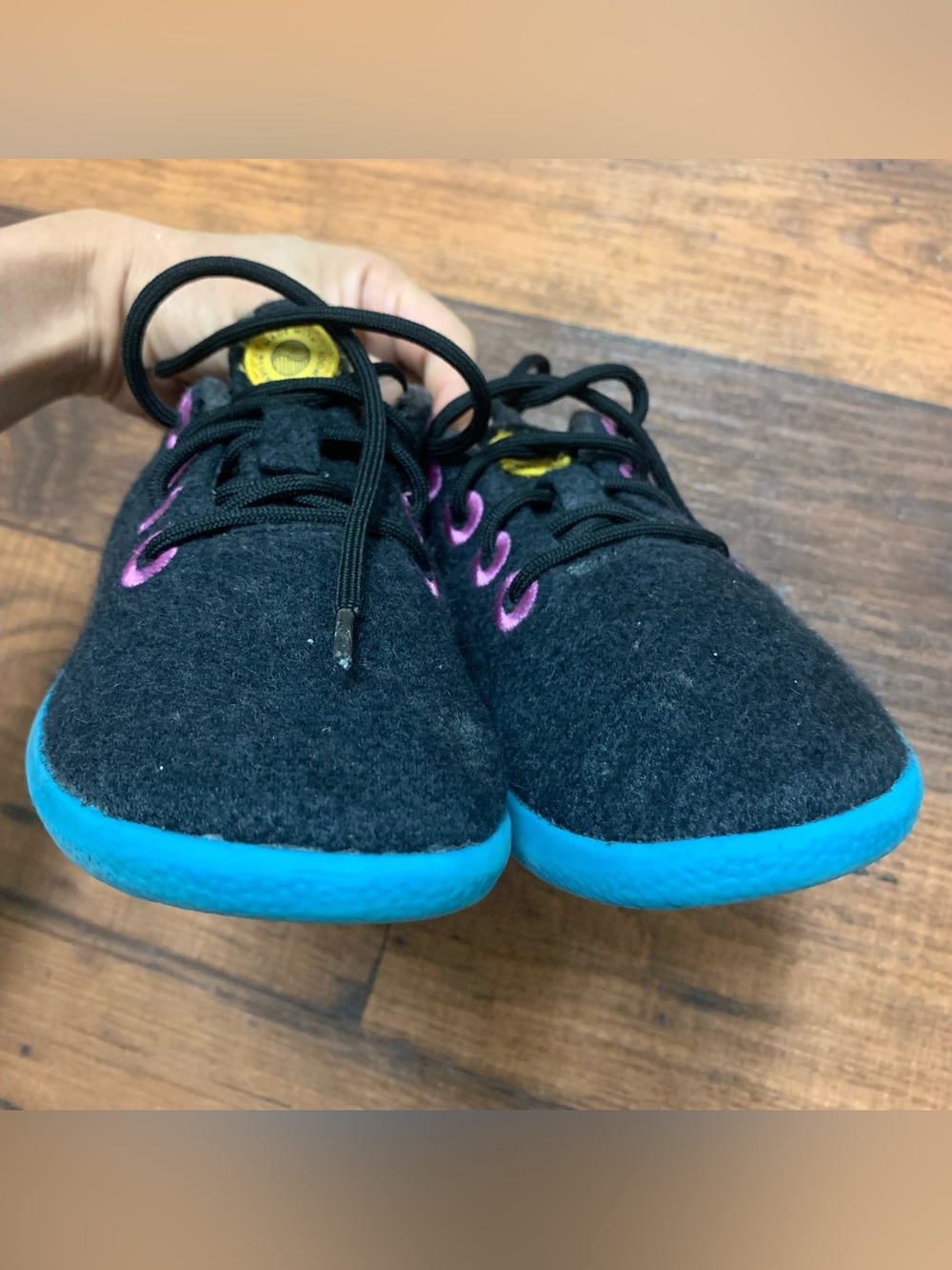 Allbirds Merine Wool Runner Wowza Blue/Buoyant Mint Youth Size 1 Warm and cozy - Picture 5 of 8